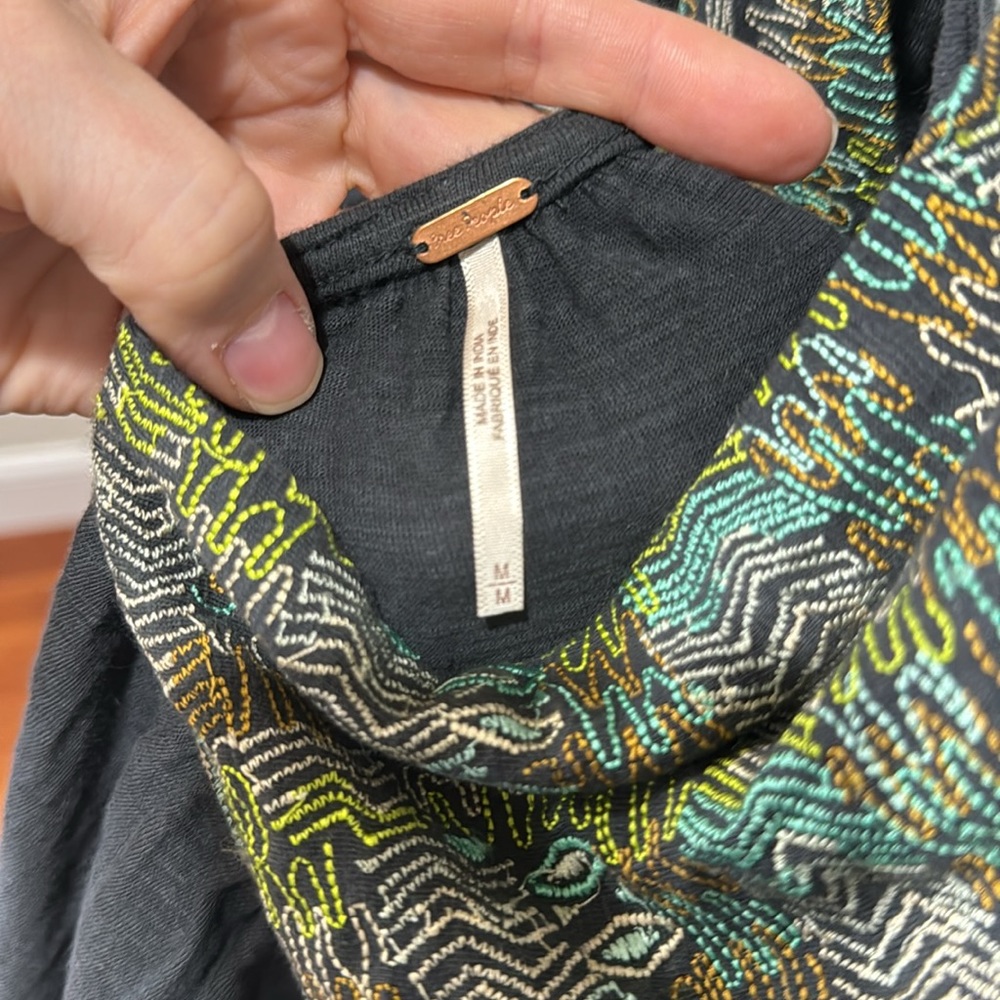 FREE PEOPLE MUCH LOVE EMBROIDERED COTTON TUNIC TOP - Picture 10 of 11